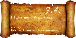 Flikinger Aniziusz névjegykártya